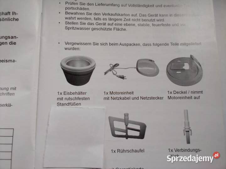 Maszyna do lodów i sorbetów AGD drobne Łódź sprzedam