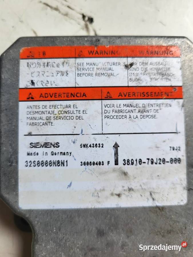 Moduł poduszki AIR BAG SUZUKI 3891079J20000