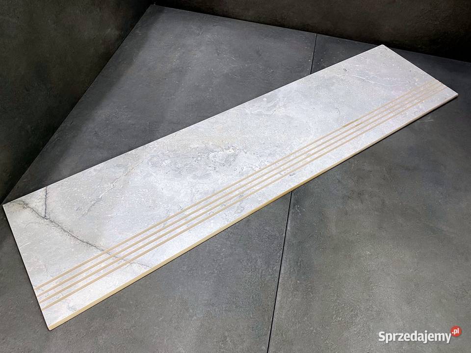 Marmurowe schody stopnica półmatowa 100x30 ryfle łódzkie Łask