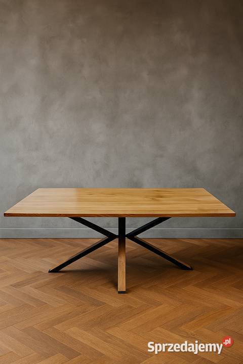 Stół Pająk Dębowy LOFT 100 Lite Drewno DĄB 77cm Stoły małopolskie