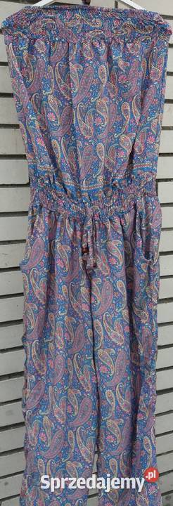 Kombinezon maxi Boho 6 jedwab 6 kolorów z Włoch niebieski Białystok