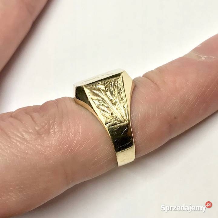 Złoty SYGNET 585 14K cudowny znak zodiaku BYK Biżuteria dla Panów Warszawa