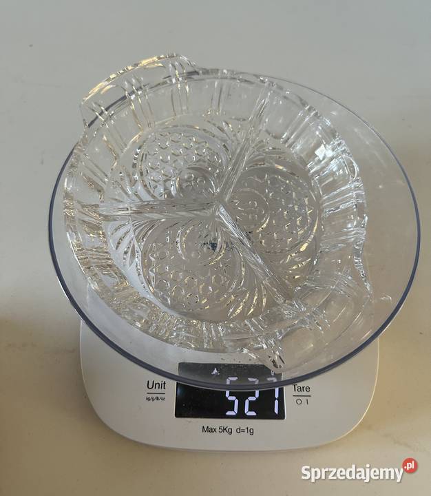 Talerz dekoracyjny kryształowy na przystawki lat Łódź