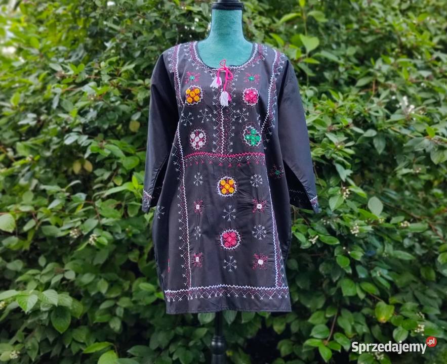Nowa tunika czarna XXL 44 3XL 46 plus size folk Szczecin