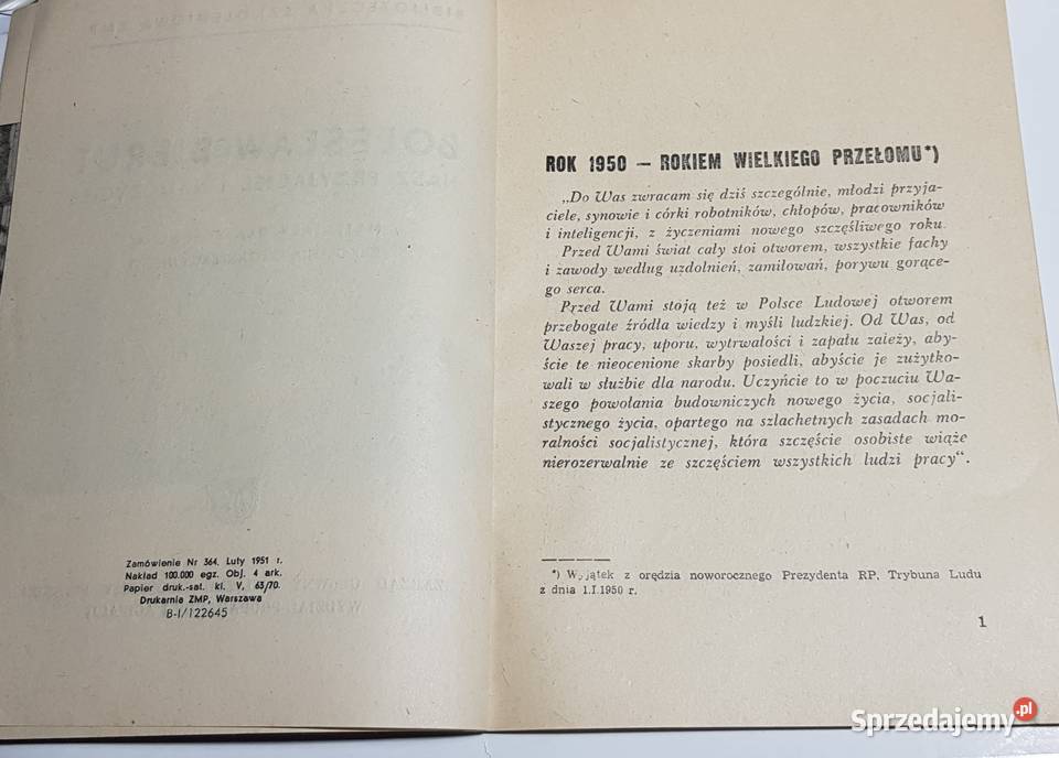 Bolesław Bierut 1951 ZMP miękka Łódź