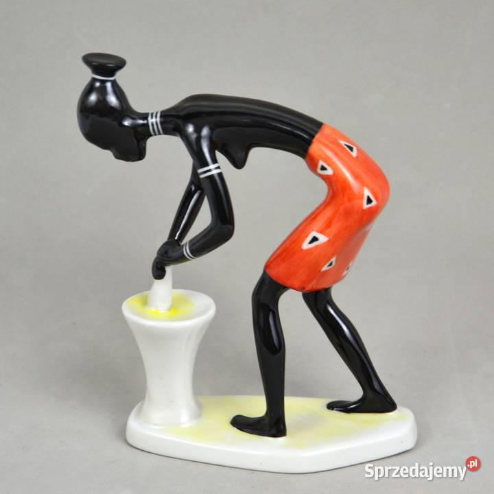 Look Murzynka Bela Balogh Hollohaza Węgry lata Porcelana i szkło mazowieckie Bronisze