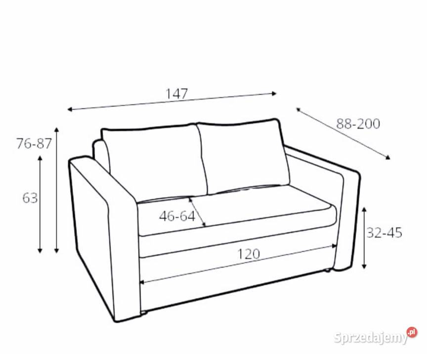 Sofa rozkładana żółta dwuosobowa BUNIO 3 III Nowa Sól