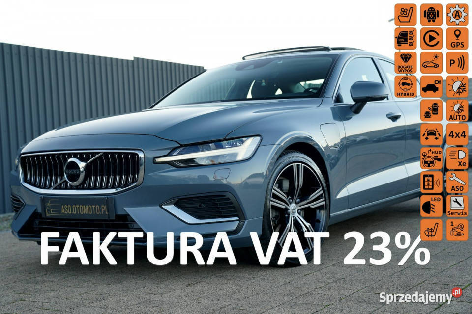 Volvo S60 RECHARGE panorama 4x4 ful led SKÓRA regulowane zawieszenie Otmuchów