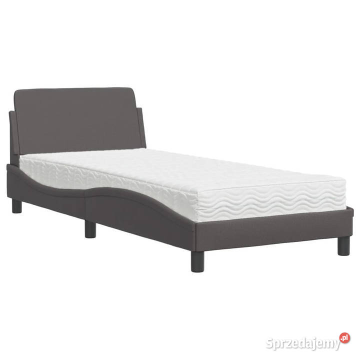 Łóżko z materacem szare sztuczna skóra 80x200 218cm Warszawa sprzedam