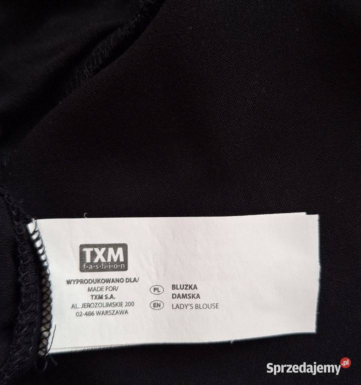 Czarna bluzka TXM 38 z wiskozy na guziki Olsztyn sprzedam