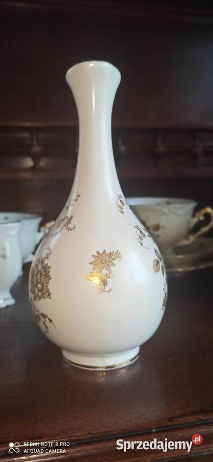 Wazonik amfora Róże ze złotem i czernią Royal Gdańsk sprzedam