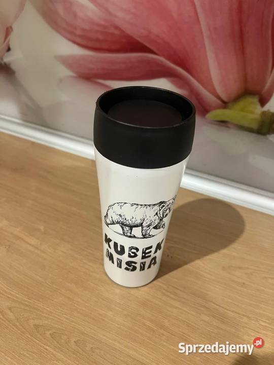 Kubek termiczny z napisem Kubek Misia i wzorem Gdańsk