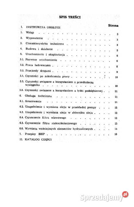 Ładowacz troll 350 T 274 instrukcja i katalog Stalowa Wola