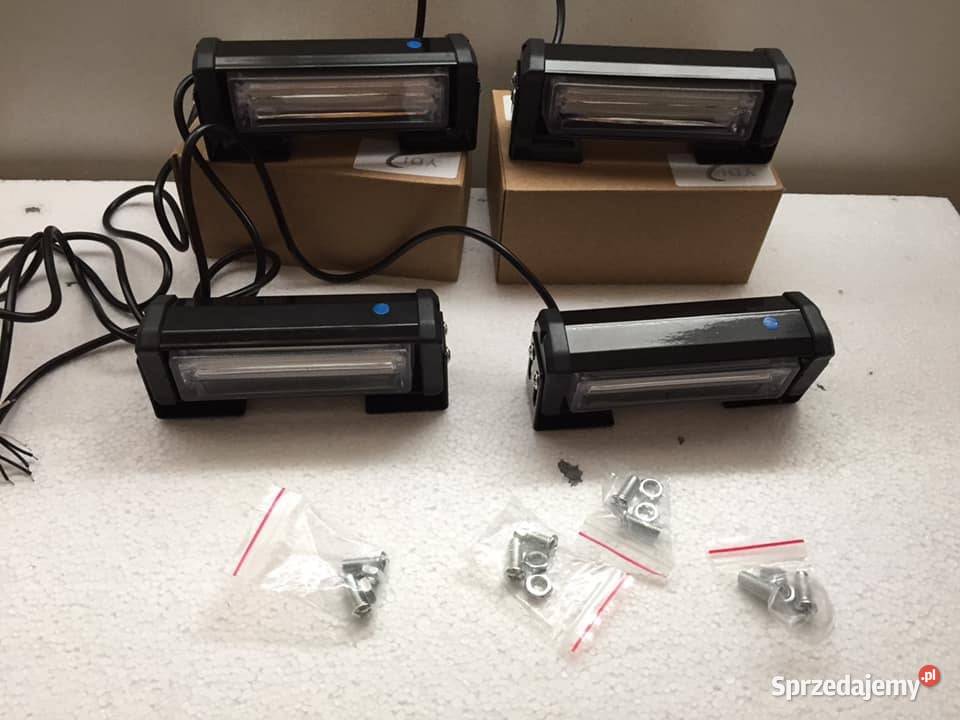 4x stroboskop niebieski 8W 12V lampa Led Pomiechówek