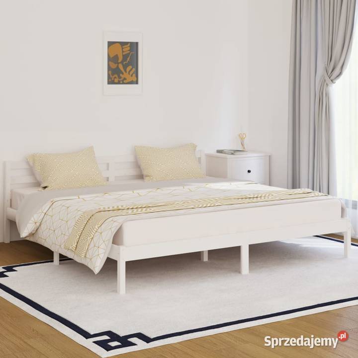 vidaXL Rama łóżka lite drewno sosnowe 200x200 mazowieckie Warszawa sprzedam