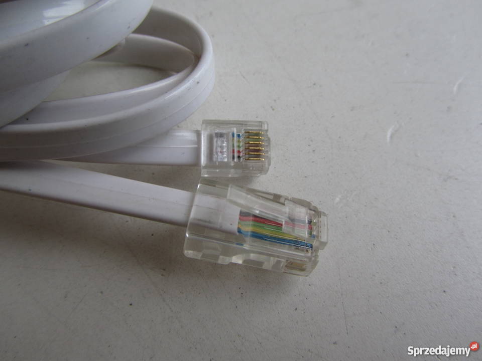 Kabel telefoniczny biały wtyk RJ11 6p6c RJ45
