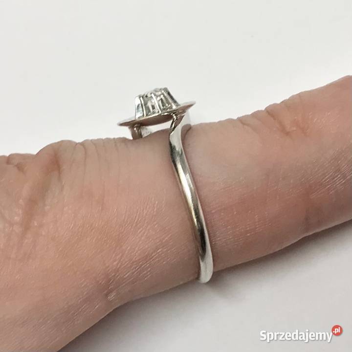 Złoty PIERŚCIONEK 18K cudowny KAMIEŃ piękny r14 złote Warszawa