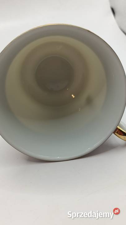 Filiżanka ze spodkiem porcelana kostna biała w Zamość