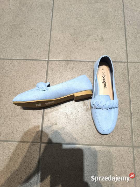BALERINY Loafersy z plecionym paskiem BONPRIX 38 Balerinki Kamień Pomorski