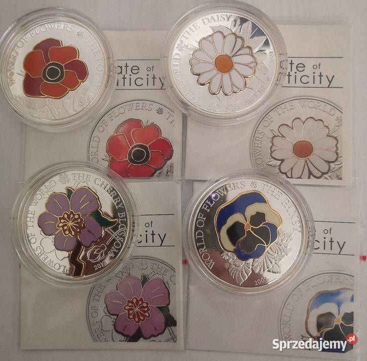 Cook Islands 5 dolars Kwiaty Świata komplet 4 Ełk sprzedam
