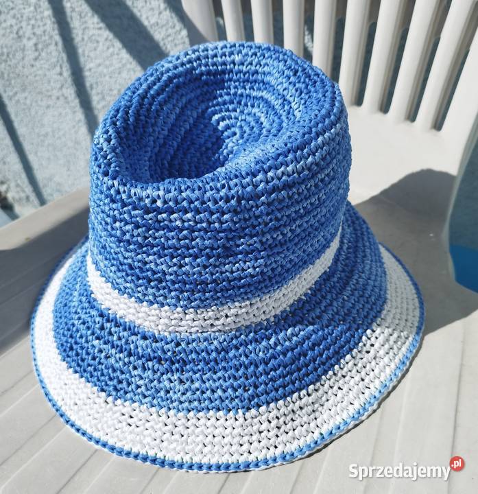 Kapelusz z raffii crochet raffia sun hat Uniseks Piotrków Trybunalski sprzedam