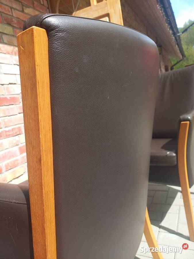 Fotele drewniane ze skórzaną tapicerką 4 Fotel