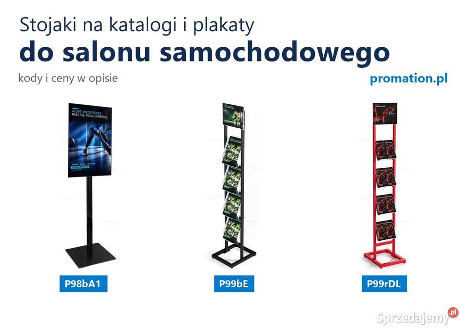 Stojaki na katalogi i plakaty do salonu