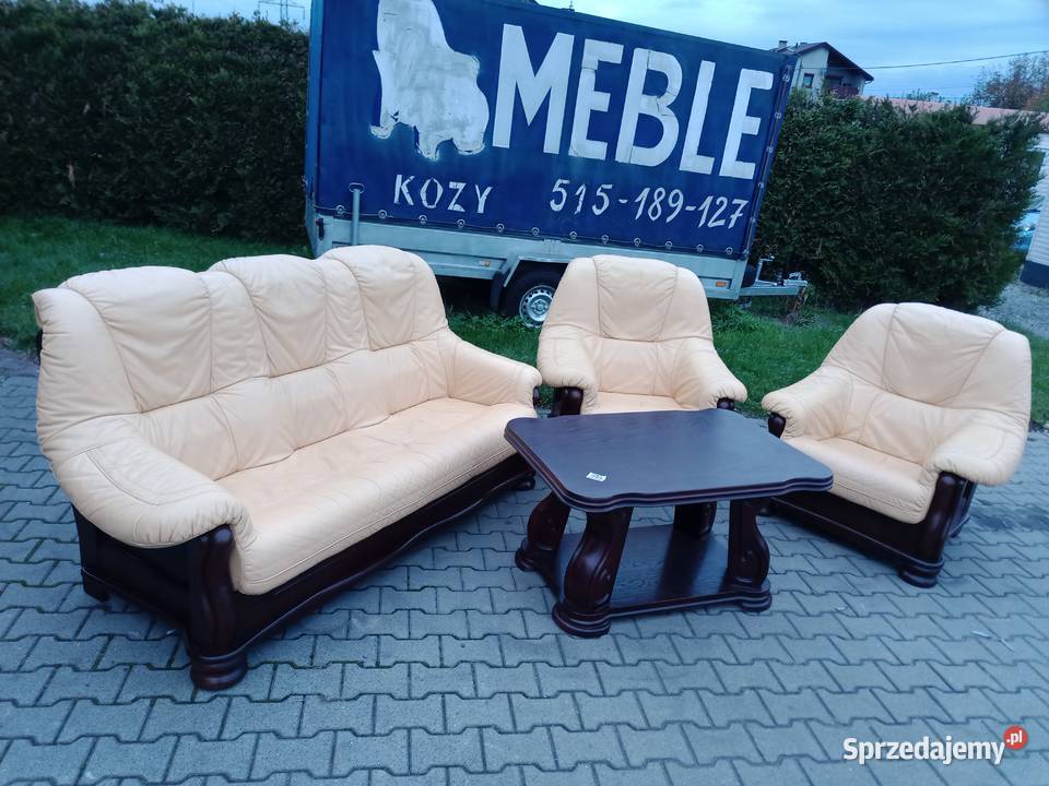 Komplet Wypoczynkowy SOMMER 311 i Ława dąb Skóra Kozy