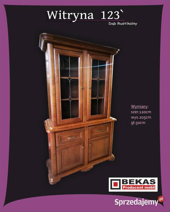 Promocja 50 Biblioteczka Witryna 120 Dąb 50cm