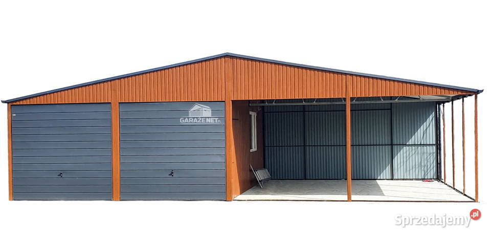 GARAŻ BLASZANY 6m x 6m WIATA 6m x 6m DWUSPAD 2x Łapanów