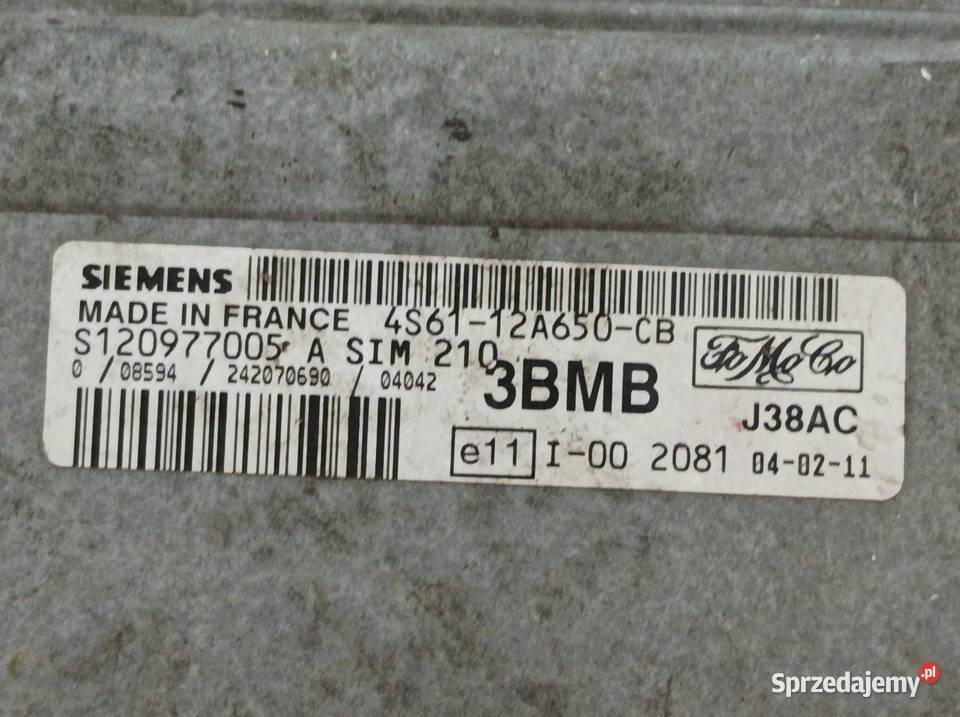 STEROWNIK SILNIKA 4S6112A650CB S120977005 Ford