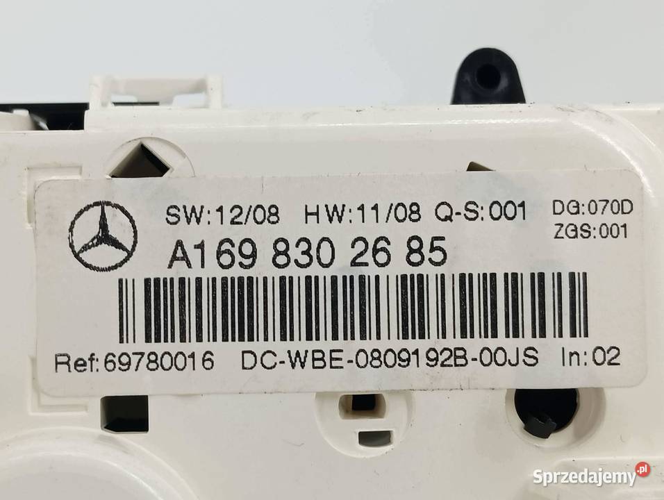 PANEL NAWIEWU A1698302685 MercedesBenz Bklasa I