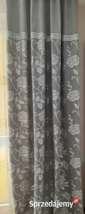 Zasłony szary kwiat Zasłony mazowieckie Mława sprzedam