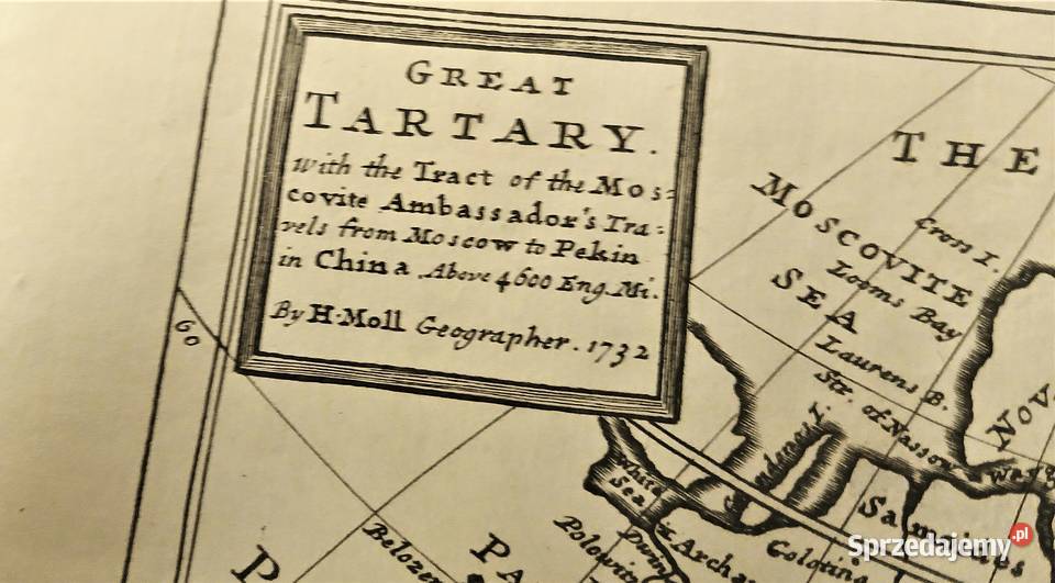 Starodruk Carska Rosja Syberia Mapa 1732 r Poznań sprzedam