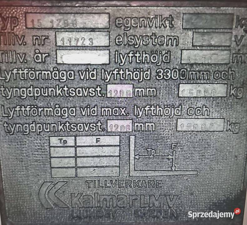 Wózek widłowy KALMAR 151200 15 ton Wola Murowana