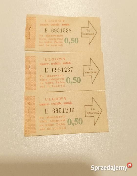 Bilet MPK Łódź E 050gr z PRLu łódzkie