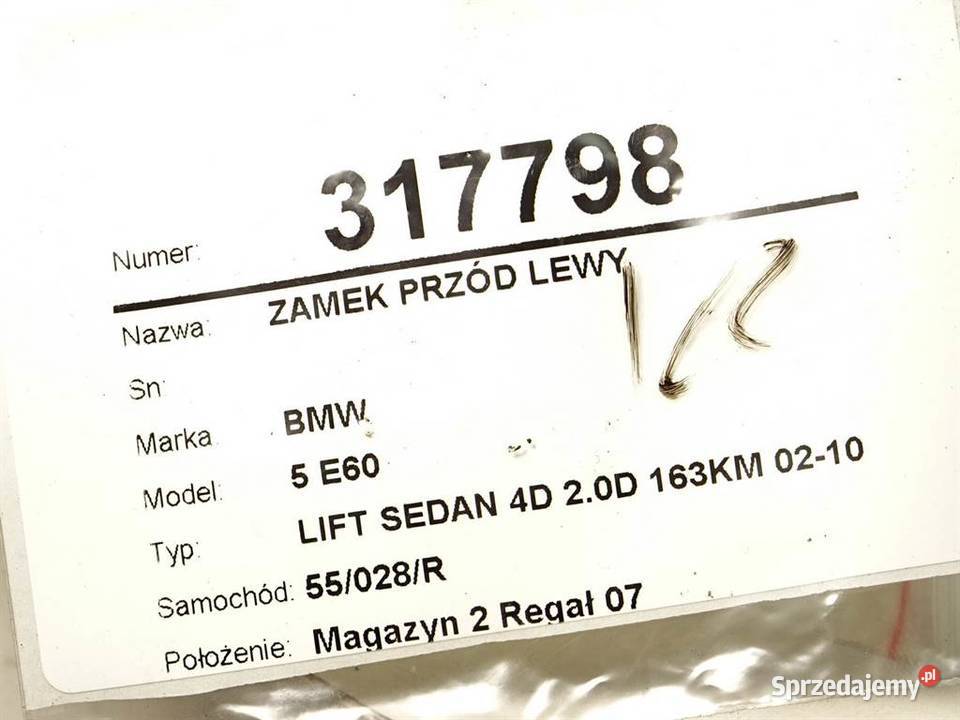 ZAMEK PRZÓD LEWY BMW E60 SedanLimuzyna 0310