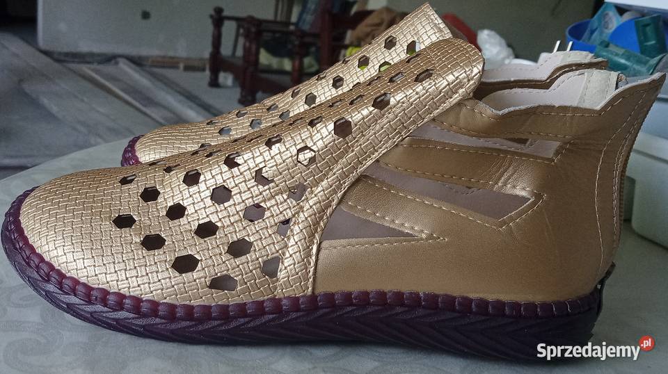 Złote Buty LUX Rozmiar 40 Nie Noszone NOWE z skóra ekologiczna Gliwice