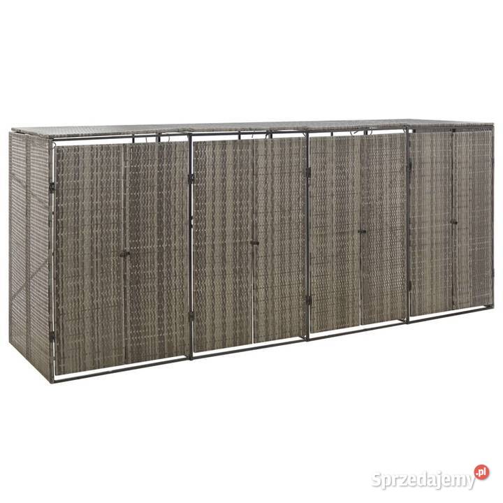 vidaXL Osłona na 4 kosze na śmieci szara Warszawa