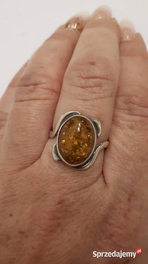 pierścionek z bursztynem srebro Pierścionki Radom