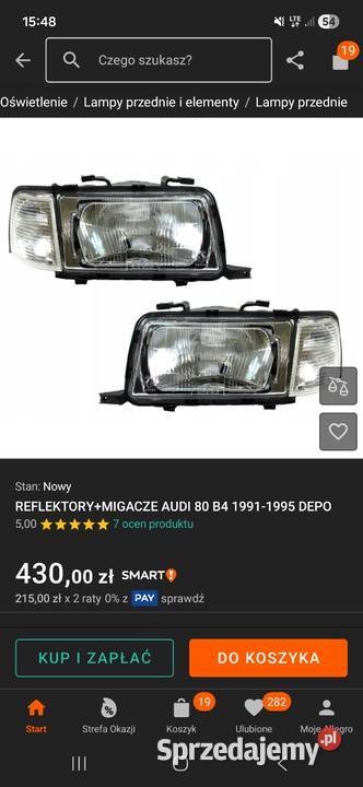 Lampy przód nowe Audi 80 B4 Grodków