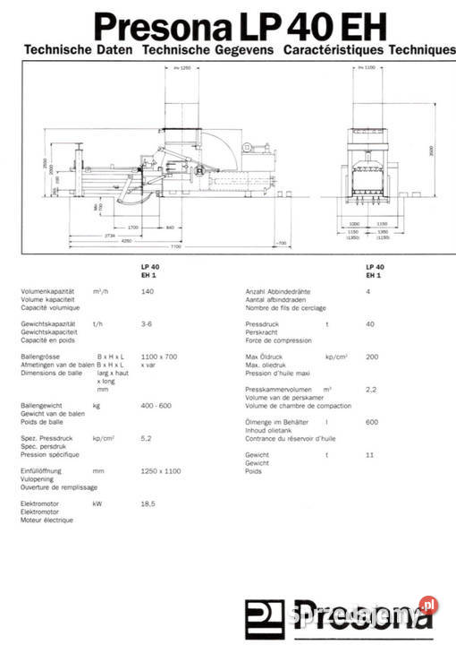 Sprzedam belownicę kanałową PRESONA LP 40 EH1 Środa Wielkopolska