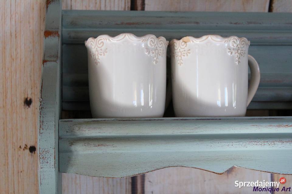 Drewniana półka na talerze oryginalny kolor Jelcz-Laskowice sprzedam