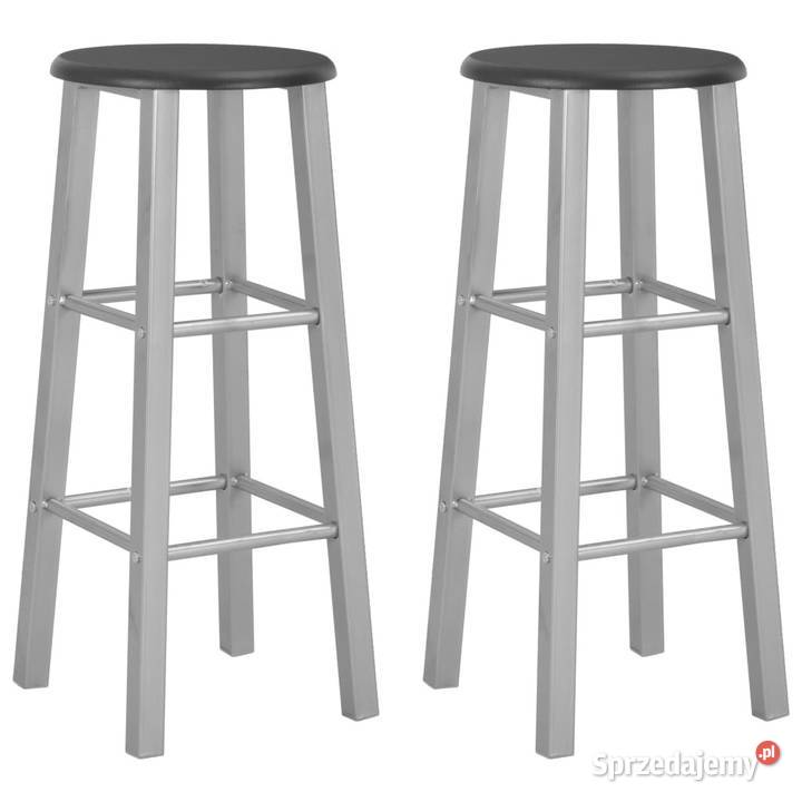 Stołki barowe 2 srebrne MDF WM284410 Krzesła