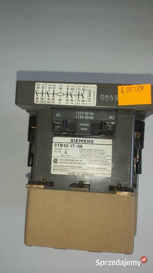 Stycznik 3TB50 SIEMENS 110V 50Hz Wyszków sprzedam
