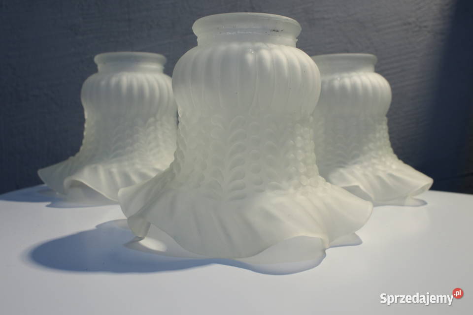 3 stary biały klosz do lampy tulipan Wrocław
