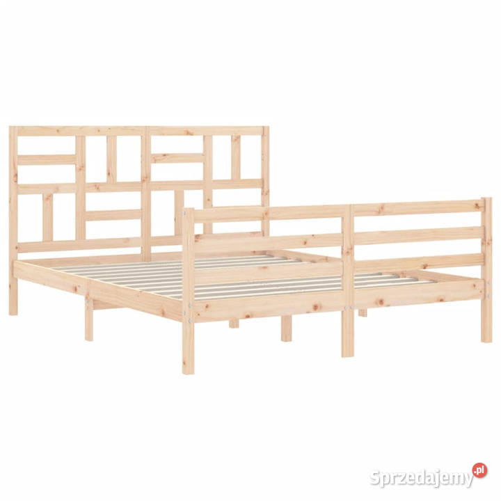 Rama łóżka z wezgłowiem lite drewno 160x200 mazowieckie Warszawa