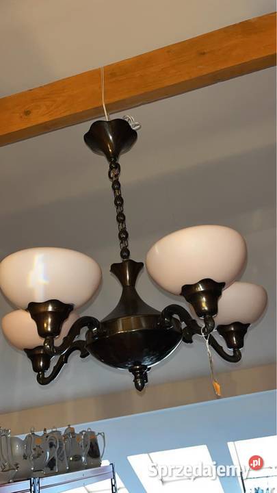 Żyrandol Podsufitowy Mosiężny 5 ramion z Gdańsk