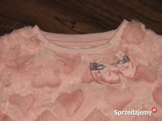 Sweterek długi włos wytłaczane serca 80 Swetry Wrocław