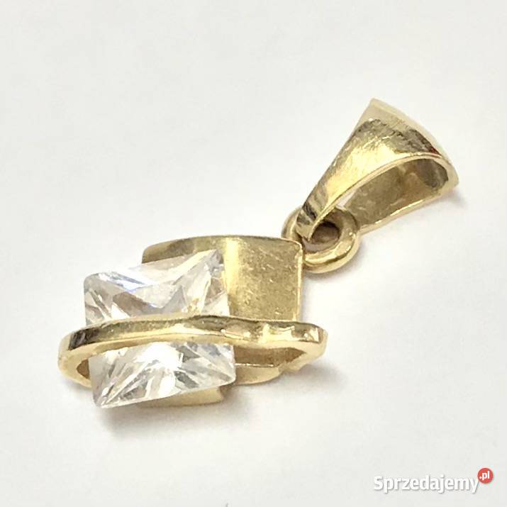 Złoty WISIOREK zawieszka 585 14K cudowny KAMIEŃ mazowieckie